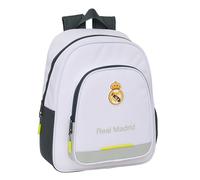safta Real Madrid Attrezzature 25/26 - Zaino per bambini, ideale per bambini di diverse età, comodo e versatile, qualità e resistenza, 28 x 10 x 34 mm, bianco, M, Casual