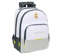 safta Real Madrid Attrezzature 25/26 - Zaino scolastico, ideale per bambini di diverse età, comodo e versatile, qualità e resistenza, 32 x 16 x 42 cm, bianco, M, Casual