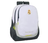 safta Real Madrid Attrezzature 25/26 - Zaino scuola per bambini, ideale per bambini di diverse età, confortevole e versatile, qualità e resistenza, 32 x 16 x 44 cm, bianco, M, Casual