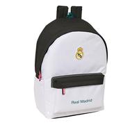 safta Real Madrid Attrezzature 26/27 - Zaino per laptop da 15,6" e USB, ideale per giovani di diverse età, tessuto riciclato, comodo e versatile, qualità e resistenza, 31 x 18 x 44 cm