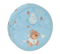 safta Real Madrid PRESCUOLA BLU - Astuccio rotondo con 18 pezzi, facile da pulire, astuccio per bambini, ideale per bambini dai 5 ai 14 anni, comodo e versatile, qualità e resistenza, 21 x 3,5 cm
