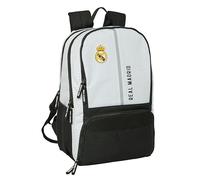Safta Real Madrid, zaino da paddle, ideale per diverse età, comodo e versatile, qualità e resistenza, 30 x 17 x 42 cm, colore: bianco/grigio, bianco/grigio, Estándar, Casual