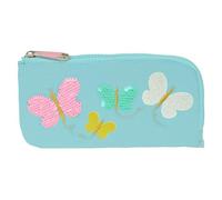 Safta Moos Butterflies - Astuccio piatto, tessuto riciclabile, astuccio per bambini, ideale per bambini in età scolastica, comodo e versatile, qualità e resistenza, 23 x 1 x 11, colore blu chiaro, Blu