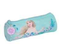 FROZEN II HELLO SPRING - Astuccio rotondo per scuola, astuccio per bambini, ideale per bambini dai 5 ai 14 anni, comodo e versatile, qualità e resistenza, 20 x 7 cm, colore blu chiaro, Blu chiaro,