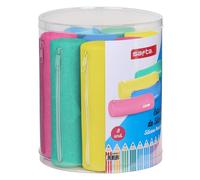 SAFTA Set of 8 Round Pencil Case Assortment, 195 x 230 mm, Blue, S (M977)