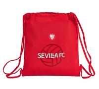 Safta SEVILLA FC - Zaino a sacco piatto, grande, ideale per bambini di diverse età, comodo e versatile, qualità e resistenza, 35 x 40 cm, colore rosso, rosso, Estándar, Casual