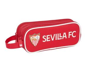 safta SEVILLA FC - Astuccio doppio bambino, astuccio per bambini, ideale per bambini in età scolastica, comodo e versatile, qualità e resistenza, 21 x 6 x 8 cm, rosso, M, Casual