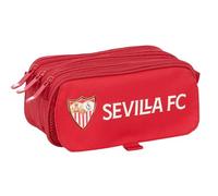 Safta SEVILLA FC - Astuccio triplo grande riciclato, astuccio per bambini, ideale per bambini in età scolastica, comodo e versatile, qualità e resistenza, 21,5 x 8 x 10 cm, rosso, M, Casual