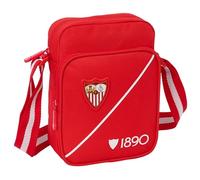 SEVILLA FC - Tracolla con tasca esterna, valigetta portatodo, tracolla comoda e versatile, qualità e resistenza, 16 x 6 x 22 cm
