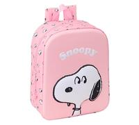 SNOOPY 3D - Zaino da asilo 3D, adattabile al carrello, facile da pulire, ideale per bambini di diverse età, comodo e versatile, qualità e resistenza, 22 x 10 x 27 cm, rosa chiaro, M, Casual
