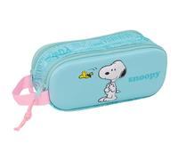 safta SNOOPY - Astuccio doppio 3D, astuccio per bambini, ideale per bambini in età scolastica, comodo e versatile, qualità e resistenza, 21 x 6 x 8 cm