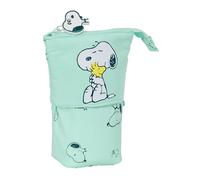 Safta SNOOPY GROOVY - Astuccio convertibile in cubilet, astuccio per bambini, ideale per bambini in età scolastica, comodo e versatile, qualità e resistenza, 8 x 6 x 19 cm, colore verde acqua, verde