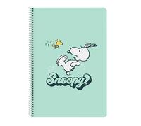 Safta SNOOPY GROOVY - Taccuino a libro 80 fogli con copertina rigida 1design, ideale per bambini di diverse età, comodo e versatile, qualità e resistenza, 21,5 x 1 x 31 cm, colore verde acqua