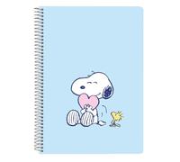 SNOOPY LOVE - Taccuino per quarto 80 fogli, copertina rigida, 1design, ideale per bambini di diverse età, comodo e versatile, qualità e resistenza, 15,5 x 22 cm, Blu chiaro, M, Casual