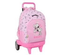 SNOOPY - Zaino grande con ruote, Compact Evoluzione, rimovibile, ideale per bambini di diverse età, comodo e versatile, qualità e resistenza, 33 x 22 x 45 cm
