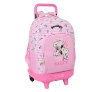 SNOOPY - Zaino grande con ruote, compatto, rimovibile, ideale per bambini di diverse età, comodo e versatile, qualità e resistenza, 33 x 22 x 45 cm