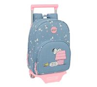 safta SNOOPY - Zaino per bambini con carrello 705, ideale per bambini di diverse età, comodo e versatile, qualità e resistenza, 26 x 11 x 34 cm