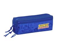 safta Sonic - Astuccio triplo piccolo, astuccio per bambini, ideale per bambini in età scolastica, comodo e versatile, qualità e resistenza, 22 x 6 x 8,5 cm