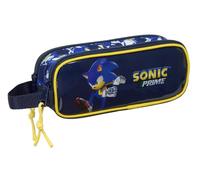 safta SONIC CITY - Astuccio doppio bambino, astuccio per bambini, ideale per bambini in età scolastica, comodo e versatile, qualità e resistenza, 21 x 6 x 8 cm, blu, M, Casual