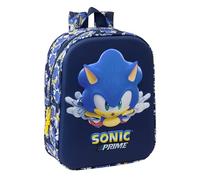 safta Sonic City - Zaino per asilo 3D, adattabile al carrello, facile da pulire, ideale per bambini di diverse età, comodo e versatile, qualità e resistenza, 22 x 10 x 27 cm, blu, M, Casual
