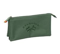 safta SPAGNOLO VERDE - Astuccio triplo, astuccio per bambini, ideale per bambini in età scolastica, comodo e versatile, qualità e resistenza, 22 x 3 x 12 cm