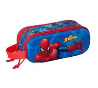 Safta SPIDERMAN 3D - Astuccio doppio 3D, astuccio per bambini, ideale per bambini in età scolastica, comodo e versatile, qualità e resistenza, 21 x 6 x 8 cm, blu marino/rosso, M, Casual