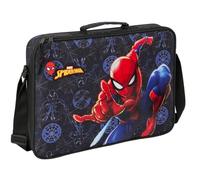Safta SPIDERMAN ATTACK - Portafoglio Extrascolastico, Valigetta Portatodo, Tracolla comoda e versatile, qualità e resistenza, 38 x 6 x 28 cm, Nero, M, Casual