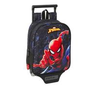 safta SPIDERMAN ATTACK - Zaino asilo con carrello, ideale per bambini di diverse età, comodo e versatile, qualità e resistenza, 22 x 10 x 27 cm, Nero, M, Casual