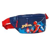 Safta SPIDERMAN NEON - Marsupio con tasca esterna, ideale per giovani e bambini di diverse età, comodo e versatile, qualità e resistenza, 23 x 9 x 12 cm, colore blu marino, Blu navy, Estándar, Casual