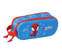 SPIDEY 3D - Astuccio doppio 3D, astuccio per bambini, ideale per bambini in età scolastica, comodo e versatile, qualità e resistenza, 21 x 6 x 8 cm, blu marino/rosso, M, Casual