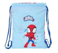 SPIDEY RESCUE - Zaino a sacco piatto Junior, zaino ideale per bambini di diverse età, comodo e versatile, qualità e resistenza, 26 x 34 cm, Rosso/blu, M, Casual