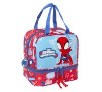 SPIDEY RESCUE - Portamerienda, Portatodo, Qualità e Massima Resistenza, Porta Cibo, Ricreo, Spuntino e Colazione, 20 x 15 x 20 cm, Rosso/blu, M, Casual