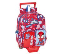 safta SPIDEY RESCUE - Zaino asilo con carrello, ideale per bambini di diverse età, comodo e versatile, qualità e resistenza, 22 x 10 x 27 cm, Rosso/blu, M, Casual