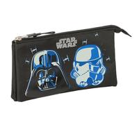 safta Star Wars Rebellion - Astuccio triplo, astuccio per bambini, ideale per bambini in età scolastica, comodo e versatile, qualità e resistenza, 22 x 3 x 12 cm, Nero, M, Casual