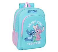 Stitch - Zaino scolastico per bambini, adattabile a carrello, ideale per scuola e ragazzi, comodo e versatile, qualità e resistenza 33 x 14 x 42 cm
