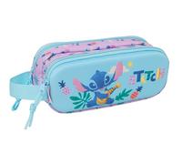 safta STITCH - Astuccio doppio 3D, astuccio per bambini, ideale per bambini in età scolastica, comodo e versatile, qualità e resistenza, 21 x 6 x 8 cm