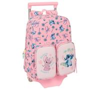 Safta STITCH BEACH - Zaino per bambini con carrello 705, ideale per bambini di diverse età, comodo e versatile, qualità e resistenza, 26 x 11 x 34 cm, Rosa pastello, M, Casual