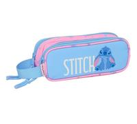 safta STITCH BRIGHT - Astuccio doppio bambino, astuccio per bambini, ideale per bambini in età scolastica, comodo e versatile, qualità e resistenza, 21 x 6 x 8 cm
