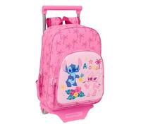 safta STITCH CHILL - Zaino per bambini con carrello 705, ideale per bambini di diverse età, comodo e versatile, qualità e resistenza, 26 x 11 x 34 cm, Menta/Rosa, M, Casual