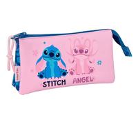 safta STITCH LILO - Astuccio triplo, astuccio per bambini, ideale per bambini in età scolastica, comodo e versatile, qualità e resistenza, 22 x 3 x 12 cm