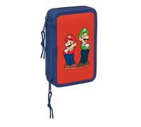 safta SUPER MARIO MAMMA MIA - Astuccio scolastico per bambini, con 29 utensili inclusi, ideale per bambini dai 5 ai 14 anni, comodo e versatile, qualità e resistenza, 12,5 x 4 x 19,5 cm