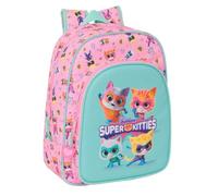 safta SUPERKITTIES - Zaino scuola per bambini, zaino per bambini, adattabile al carrello, ideale per bambini in età scolastica, comodo e versatile, qualità e resistenza, 26 x 11 x 34 cm, Rosa