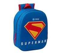 safta Superman 3D - Zaino da scuola, con design 3D, adattabile a carrozzina, ideale per bambini di diverse età, comodo e versatile, qualità e resistenza, 27 x 10 x 33 cm, blu, M, Casual