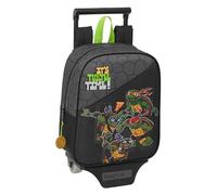 Safta Tartugas Ninja - Zaino asilo con carrello, ideale per bambini di diverse età, comodo e versatile, qualità e resistenza, 22 x 10 x 27 cm, colore: grigio/nero, Grigio / nero, Estándar, Casual
