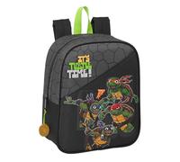 Safta Tartugas Ninja - Zaino per bambini, zaino per bambini, zaino per scuola, adattabile al carrello, ideale per asilo, comodo e versatile, qualità e resistenza, 22 x 10 x 27 cm, colore grigio/nero,