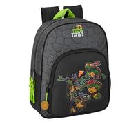 Safta Tartugas Ninja - Zaino scuola per bambini, ideale per bambini di diverse età, comodo e versatile, qualità e resistenza, 27 x 10 x 33 cm, colore: grigio/nero, Grigio/nero, Estándar, Casual