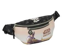 Safta The Mandalorian This is the Way - Marsupio con tasca esterna, ideale per giovani e bambini di diverse età, comodo e versatile, qualità e resistenza, 23 x 9 x 12 cm, nero, Nero/Bianco, Estándar,