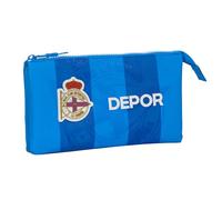 Safta Real Sportivo della Corrugna - Astuccio triplo, astuccio per bambini, ideale per bambini in età scolastica, comodo e versatile, qualità e resistenza, 22 x 3 x 12 cm, colore blu, blu, Estándar,