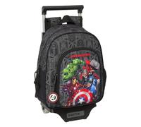 safta AVENGERS VENDETTA - Zaino per bambini con carrello 705, ideale per bambini di diverse età, comodo e versatile, qualità e resistenza, 27 x 10 x 33 cm, Nero, M, Casual