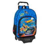 Safta HOT WHEELS LET'S RACE - Zaino scuola con carrello 905, ideale per bambini di diverse età, comodo e versatile, qualità e resistenza, 33 x 14 x 42 cm, blu/nero, M, Casual